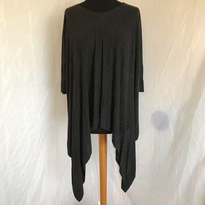 Neiman Marcus Gray Lightweight Waterfall Crew Neck 3/4 Sleeve Sweater Women’s M